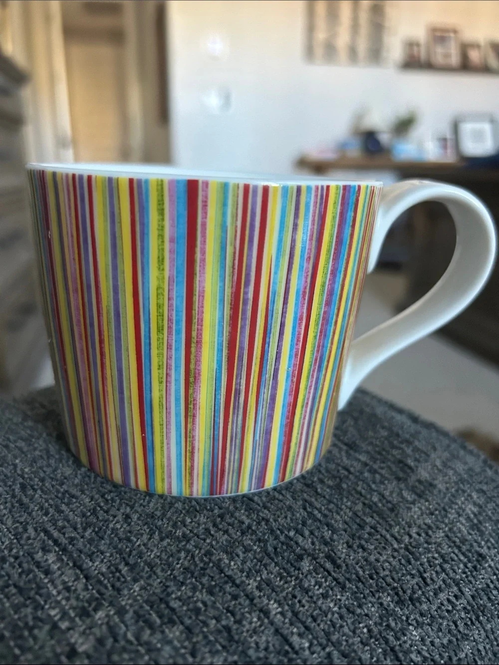 Starbucks White-Handled Mug with Rainbow Stripes 2008 - Picture 1 of 4